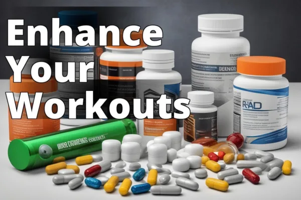 An image showcasing a variety of fitness supplements and pills